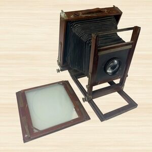 Gundlach 8x10 View Camera Wollensak Velostigmat 12in F4.5 Antique Wood
